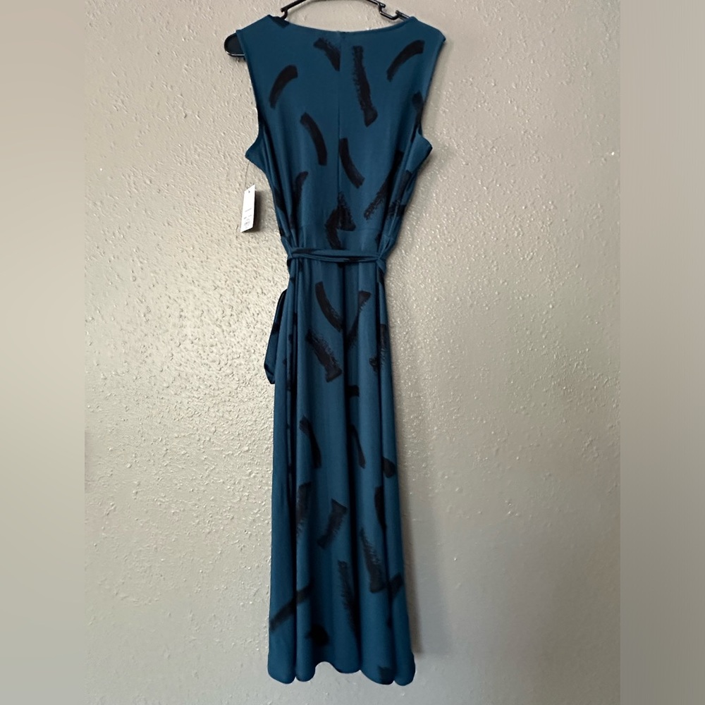 Apt. 9 Women's Large Blue and Black Casual Dress with Tie Waist - Long Length"? - Picture 6 of 8